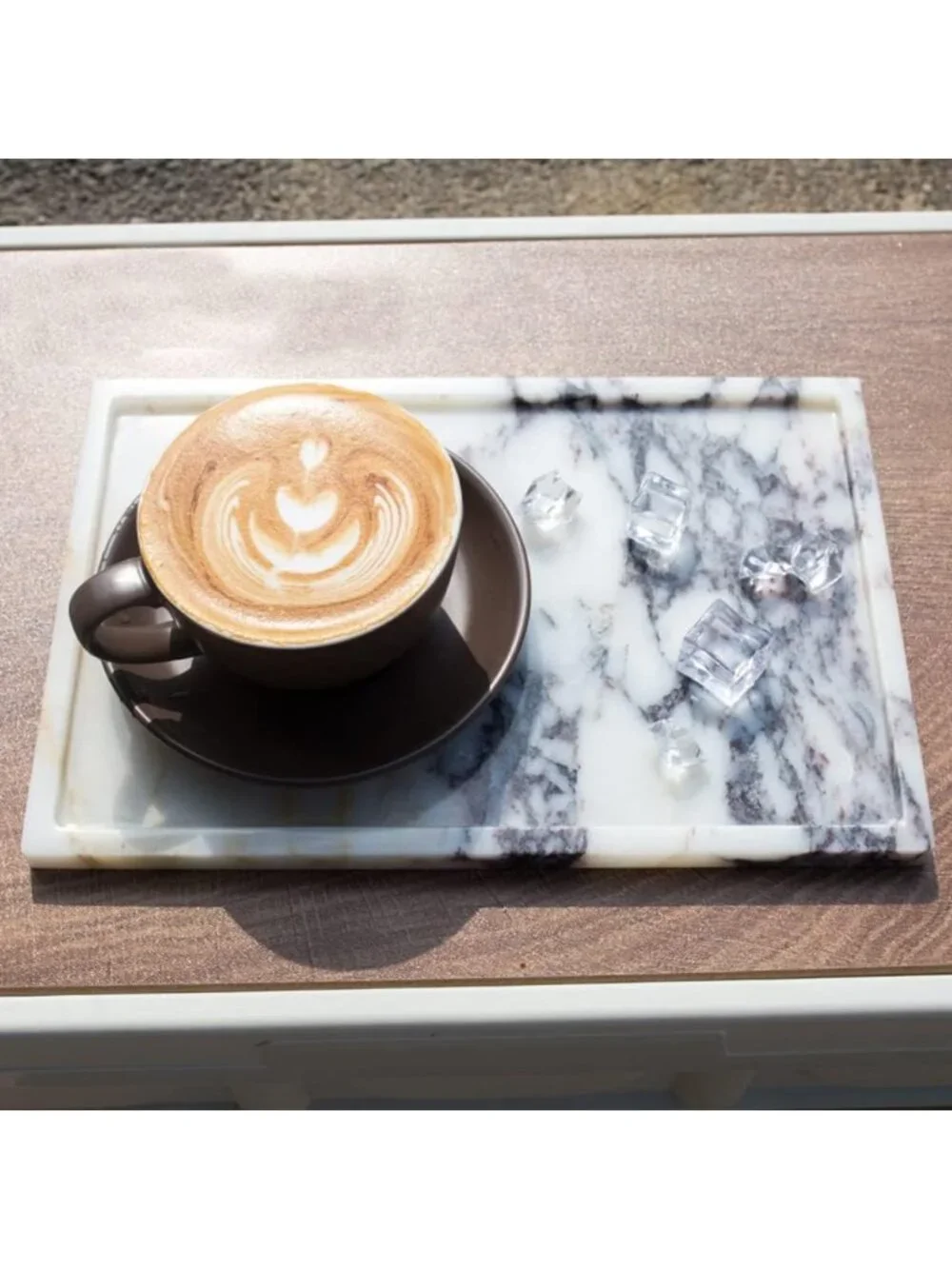 Luxurious Natural Marble Vanity Tray - Elegant Home Decor for Bathroom & Kitchen